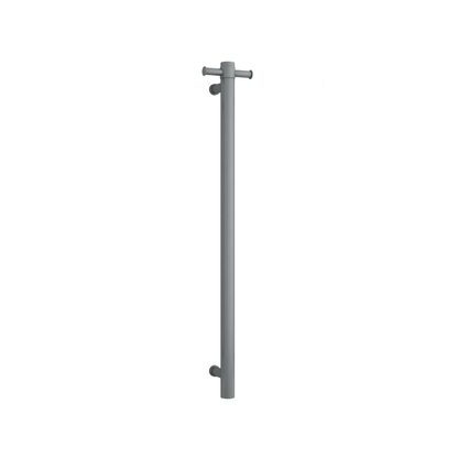 THERMORAIL - VS900HGM Gun Metal Straight Round Vertical Single Heated Towel Rail - Heated Towel Rails - from our - THERMORAIL - supplier–available at Bathroom City Perth