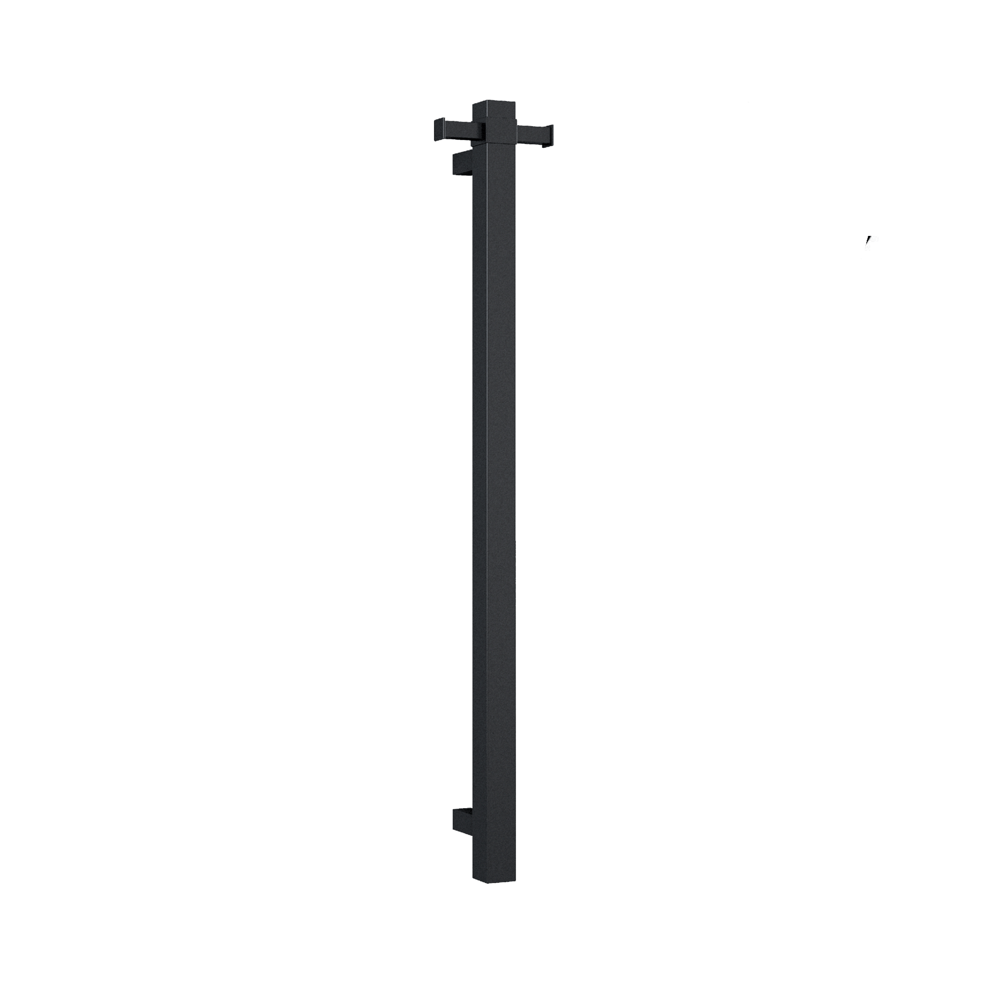 THERMORAIL - VS900SHB Matt Black Square Vertical Single Bar Heated Towel Rail - Heated Towel Rails - from our - THERMORAIL - supplier–available at Bathroom City Perth