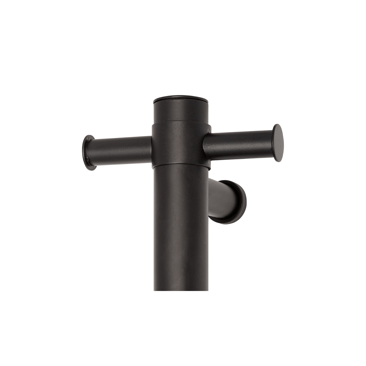 THERMORAIL - VSH900HB Matt Black Round 240Volt Vertical Single Heated Rail - Heated Towel Rails - from our - THERMORAIL - supplier–available at Bathroom City Perth