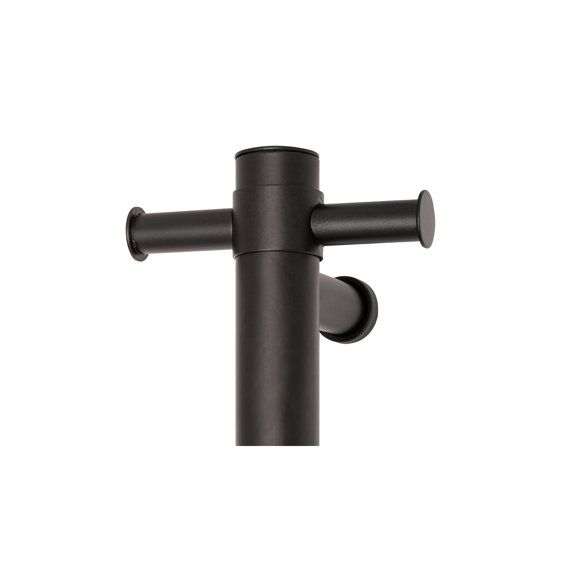 THERMORAIL - VSH900HB Matt Black Round 240Volt Vertical Single Heated Rail - Heated Towel Rails - from our - THERMORAIL - supplier–available at Bathroom City Perth
