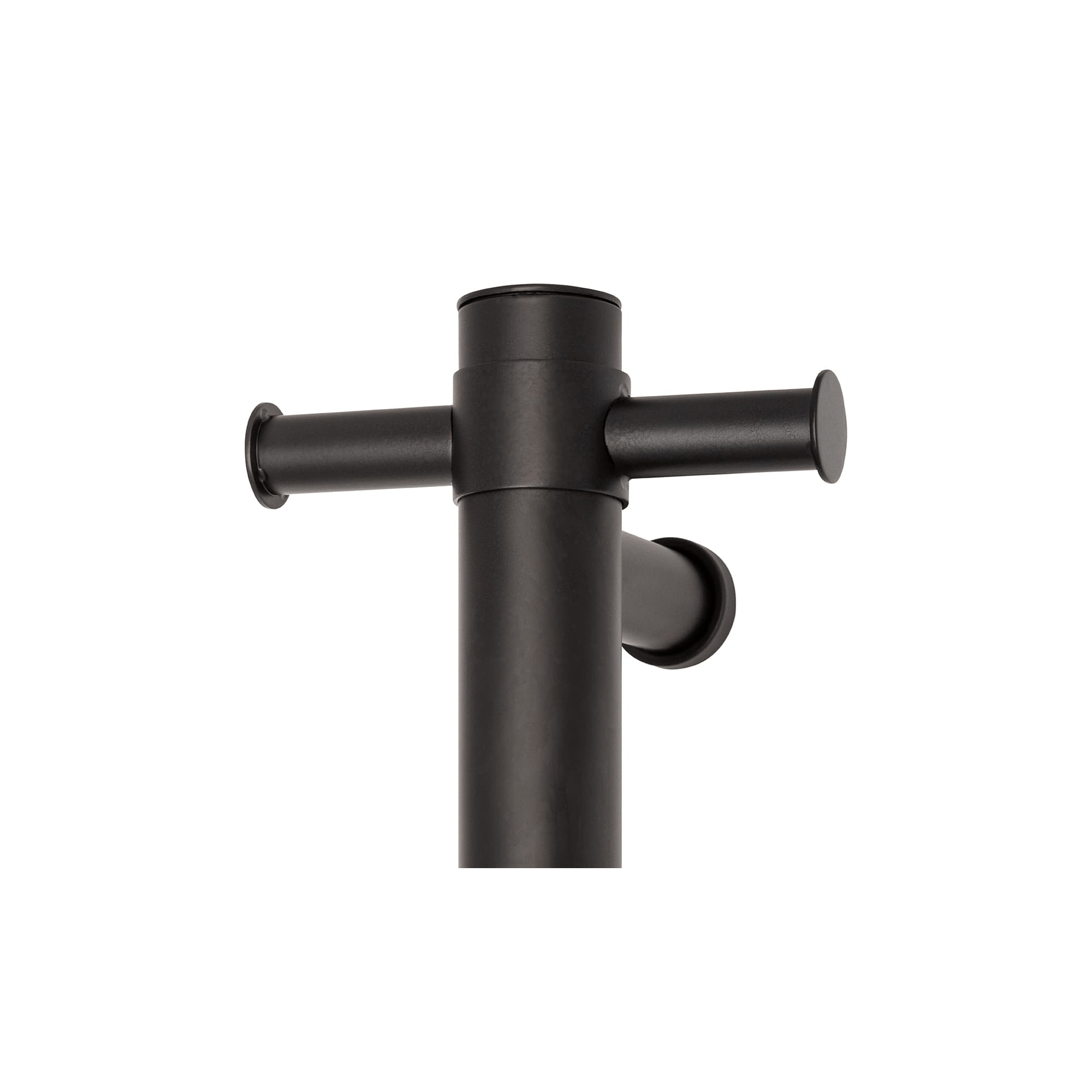 THERMORAIL - VSH900HB Matt Black Round 240Volt Vertical Single Heated Rail - Heated Towel Rails - from our - THERMORAIL - supplier–available at Bathroom City Perth