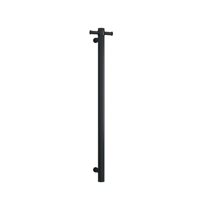THERMORAIL - VSH900HB Matt Black Round 240Volt Vertical Single Heated Rail - Heated Towel Rails - from our - THERMORAIL - supplier–available at Bathroom City Perth
