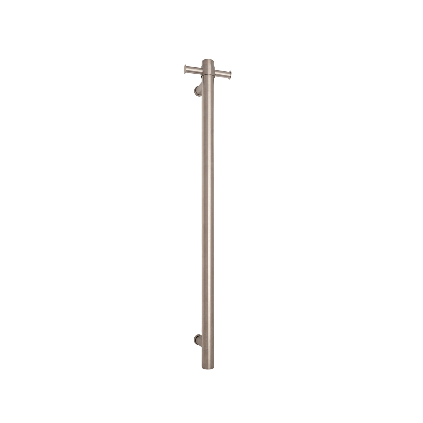 THERMORAIL - VSH900HBR Brushed Round 240Volt Vertical Single Heated Rail - Heated Towel Rails - from our - THERMORAIL - supplier–available at Bathroom City Perth