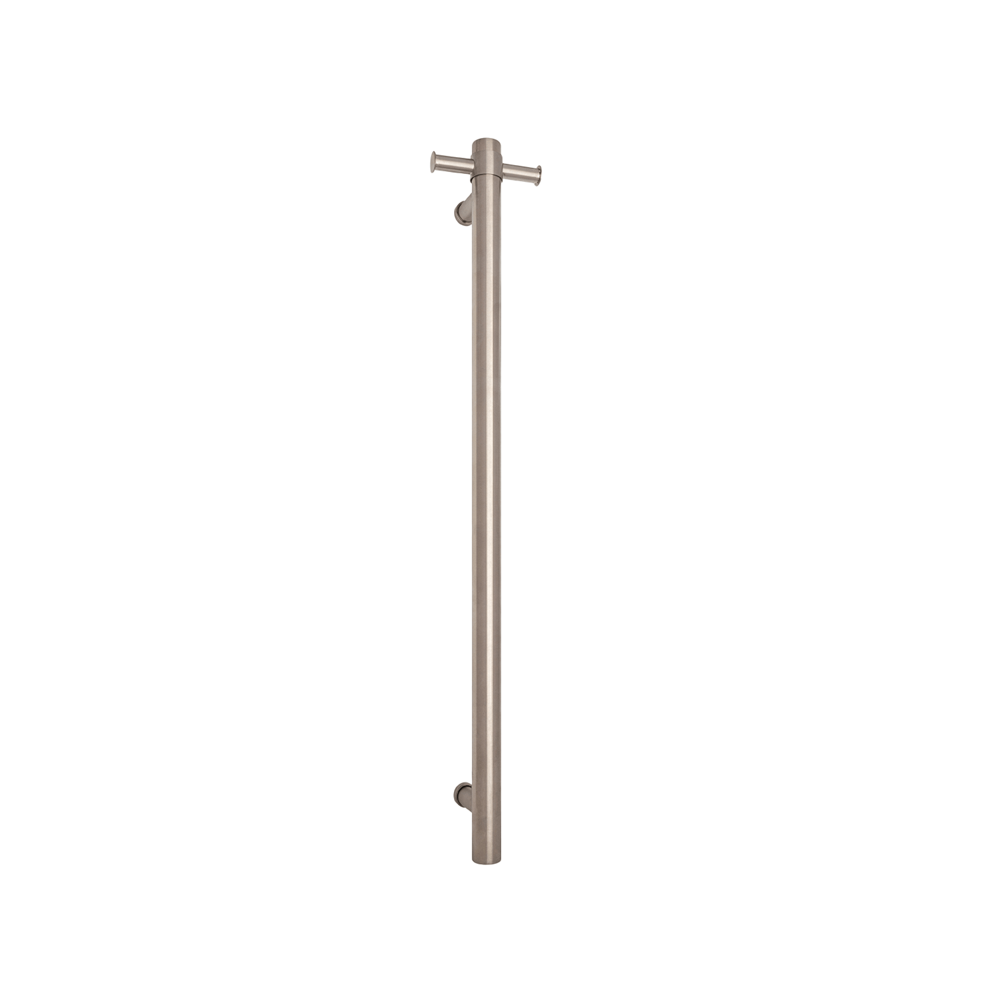 THERMORAIL - VSH900HBR Brushed Round 240Volt Vertical Single Heated Rail - Heated Towel Rails - from our - THERMORAIL - supplier–available at Bathroom City Perth