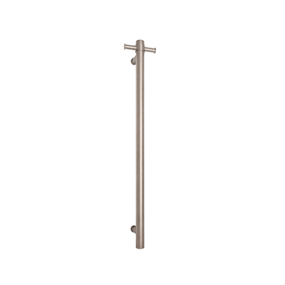 THERMORAIL - VSH900HBR Brushed Round 240Volt Vertical Single Heated Rail - Heated Towel Rails - from our - THERMORAIL - supplier–available at Bathroom City Perth