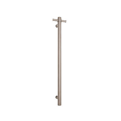 THERMORAIL - VSH900HBR Brushed Round 240Volt Vertical Single Heated Rail - Heated Towel Rails - from our - THERMORAIL - supplier–available at Bathroom City Perth