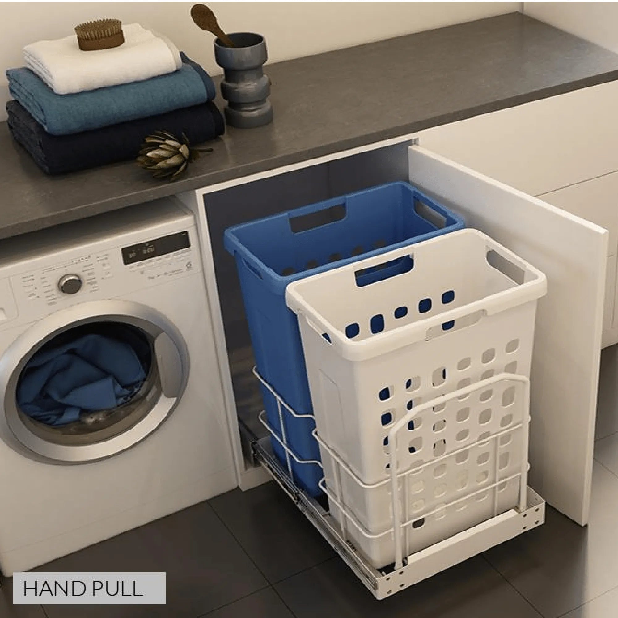 W&B - Kia Ora 70L (2x35L) Double Tray Deck Laundry Basket-Laundry Basket-from our-Wilson & Bradley-supplier–available at Bathroom City Perth