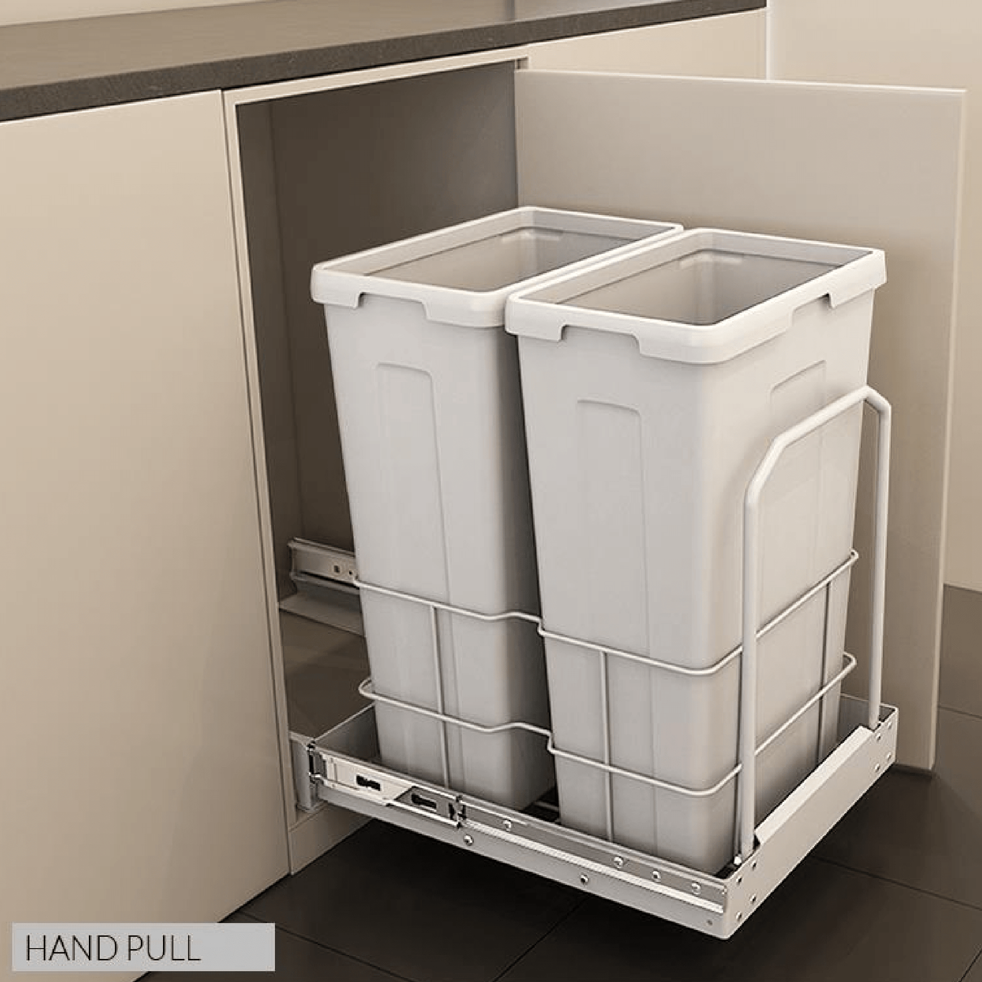 W&B - Kia Ora 70L (2x35L) Kitchen Bin White - Kitchen Bin - from our - Wilson & Bradley - supplier–available at Bathroom City Perth