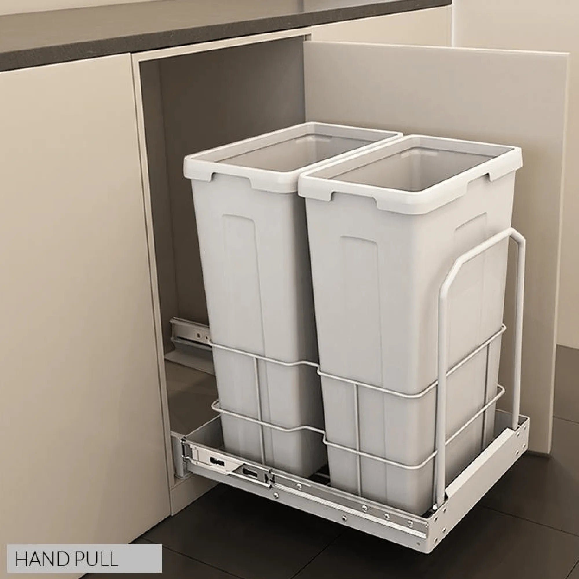 W&B - Kia Ora 70L (2x35L) Kitchen Bin White-Kitchen Bin-from our-Wilson & Bradley-supplier–available at Bathroom City Perth