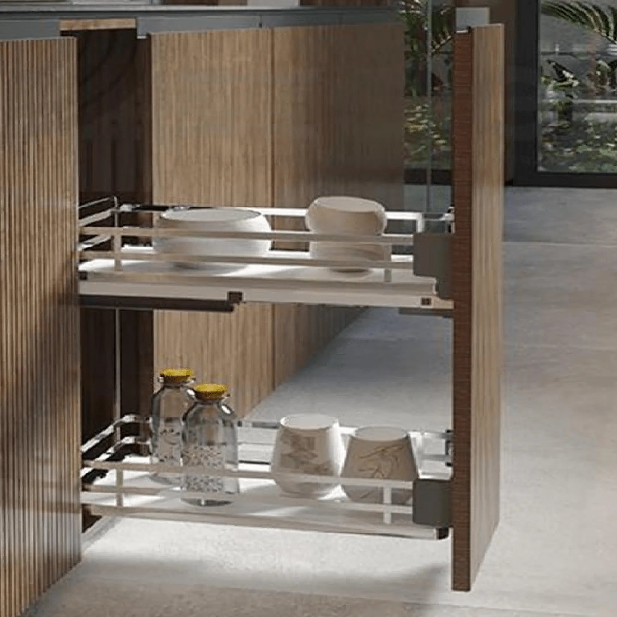 W&B - SIGE™ 300mm Bottom Mount Soft Close Bottle Rack-Kitchen Shelf-from our-Wilson & Bradley-supplier–available at Bathroom City Perth