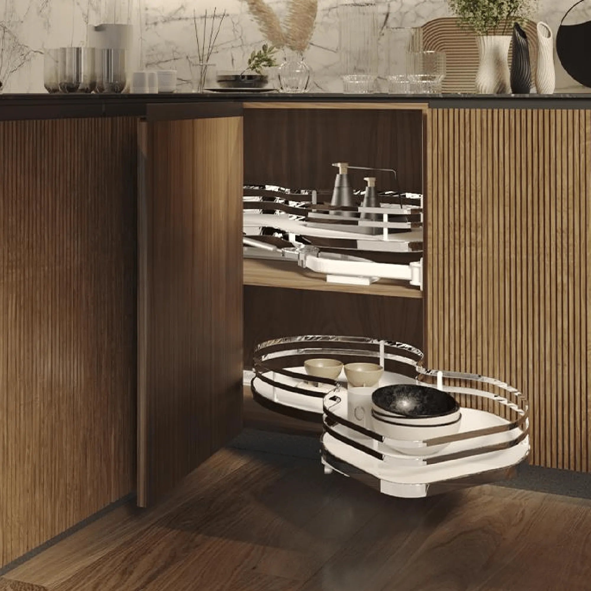 W&B - SIGE™ Right Hand Kidney Shelves-Kitchen Shelf-from our-Wilson & Bradley-supplier–available at Bathroom City Perth
