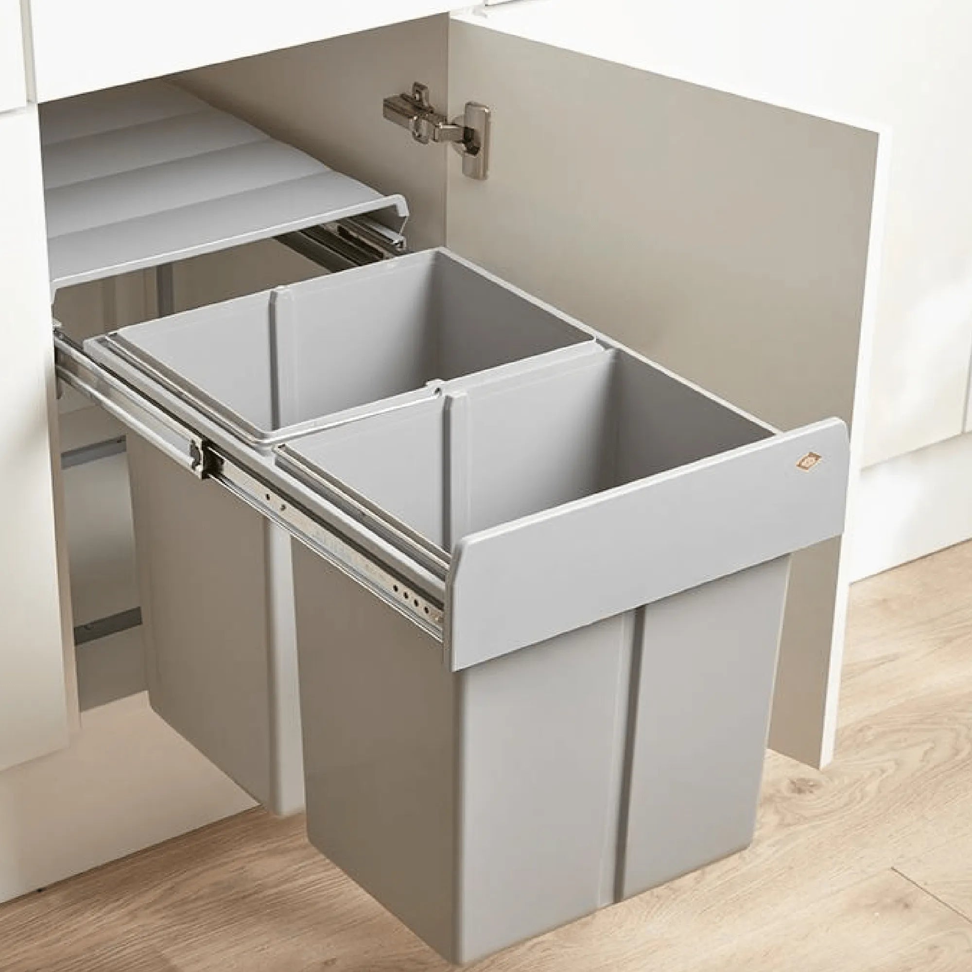 W&B - Wesco 40L (2x20L) Plastic Hand Pull Waste Bin-Kitchen Bin-from our-Wilson & Bradley-supplier–available at Bathroom City Perth