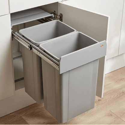 W&B - Wesco 52L (2 X 26) Plastic Hand Pull Waste Bin - Kitchen Bin - from our - Wilson & Bradley - supplier–available at Bathroom City Perth
