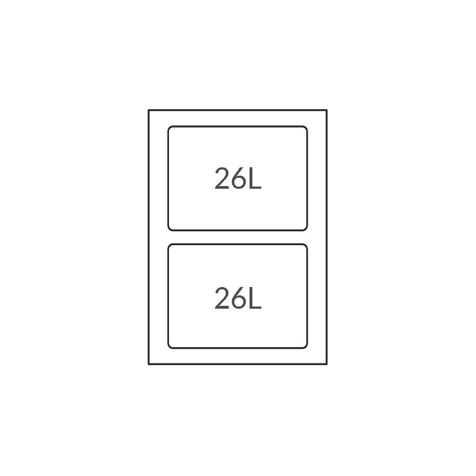 W&B - Wesco 52L (2 X 26) Plastic Hand Pull Waste Bin - Kitchen Bin - from our - Wilson & Bradley - supplier–available at Bathroom City Perth