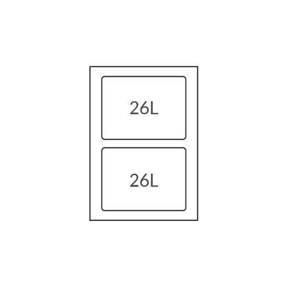 W&B - Wesco 52L (2 X 26) Plastic Hand Pull Waste Bin - Kitchen Bin - from our - Wilson & Bradley - supplier–available at Bathroom City Perth