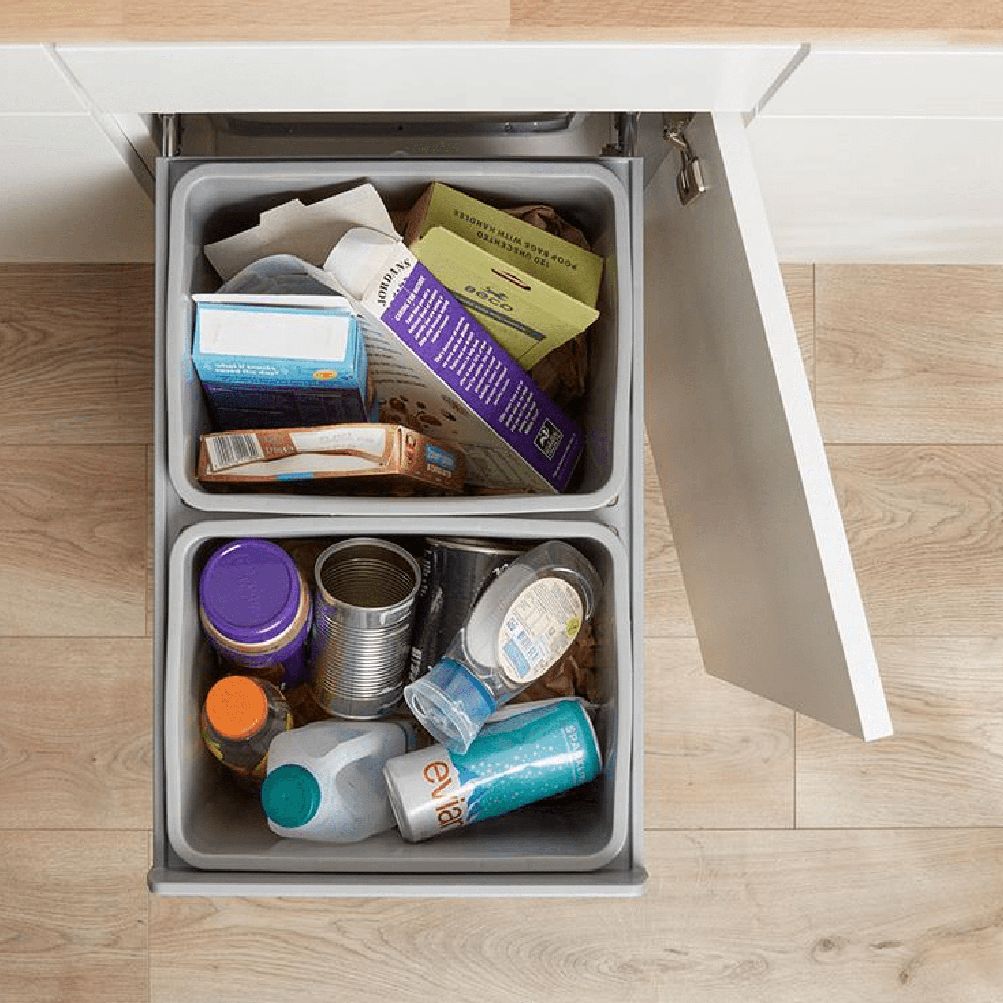 W&B - Wesco 52L (2 X 26) Plastic Hand Pull Waste Bin - Kitchen Bin - from our - Wilson & Bradley - supplier–available at Bathroom City Perth