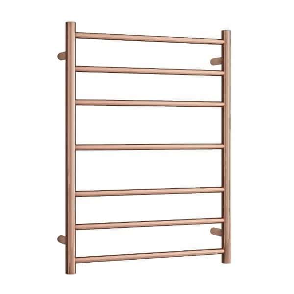 THERMORAIL -SR44MRG Polished Rose Gold Straight Round Ladder Heated Towel Rail
