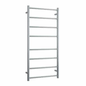 THERMORAIL - SRB27M Brushed Straight Round Ladder Heated Towel Rail