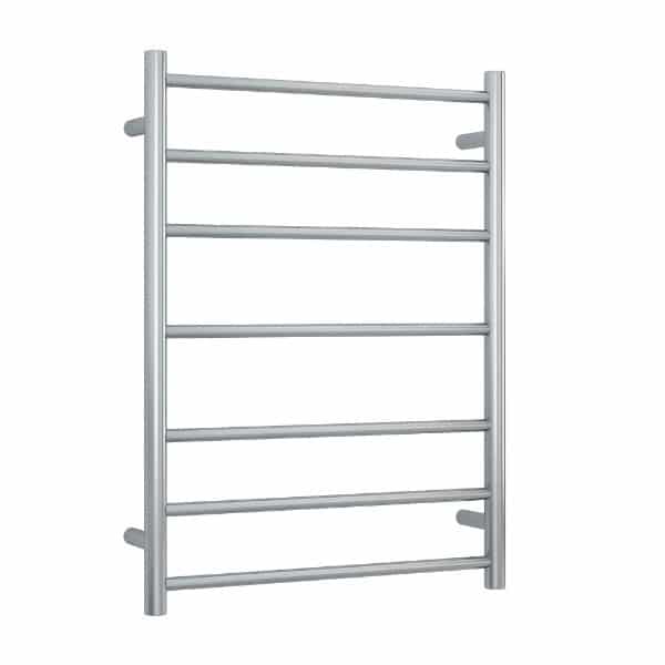 THERMORAIL - SRB44M Brushed Straight Round Ladder Heated Towel Rail
