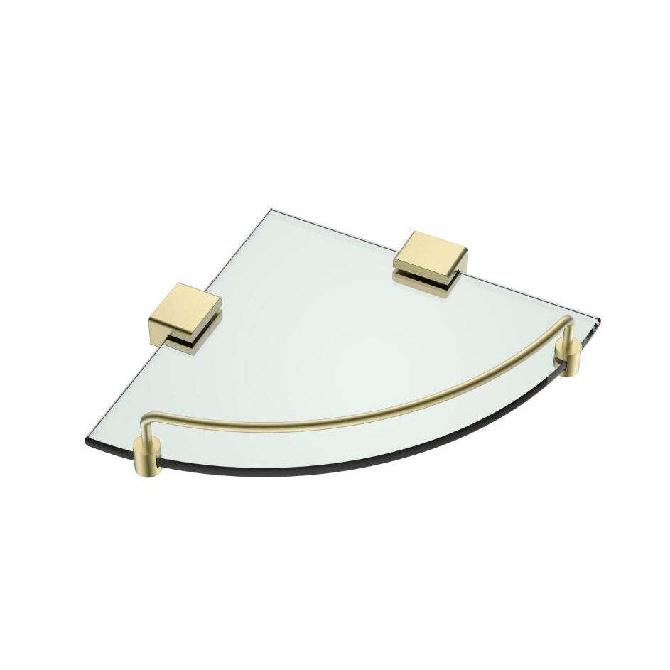 MELA - Corner Glass Shelf Brushed Brass