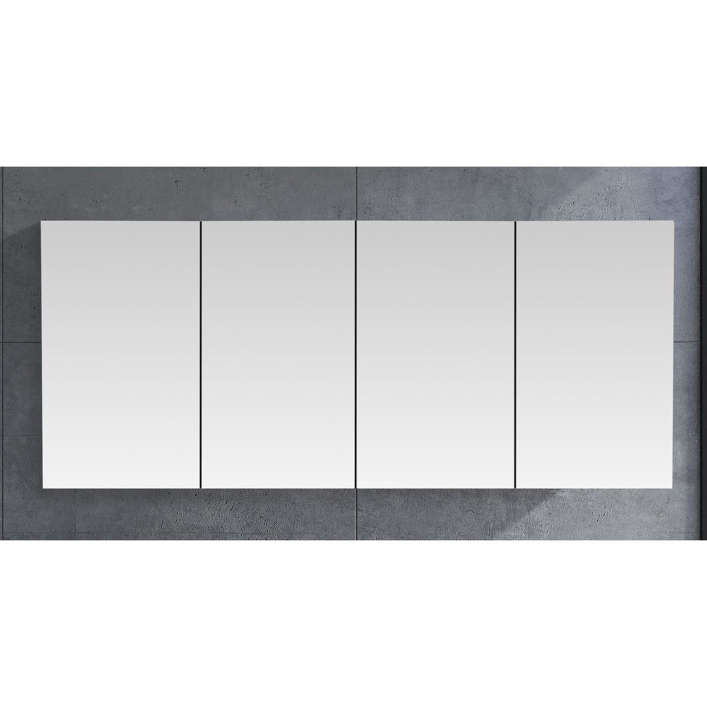 MELA - PORTER 1800 Gloss White Mirror Cabinet with Doors