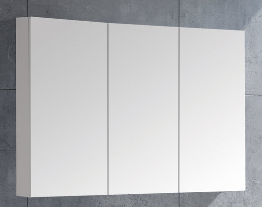 MELA - PORTER 1200 Gloss White Mirror Cabinet with Doors