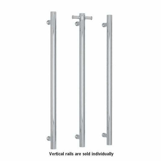 THERMORAIL - VS900H Straight Round Vertical Single Bar Heated Towel Rail