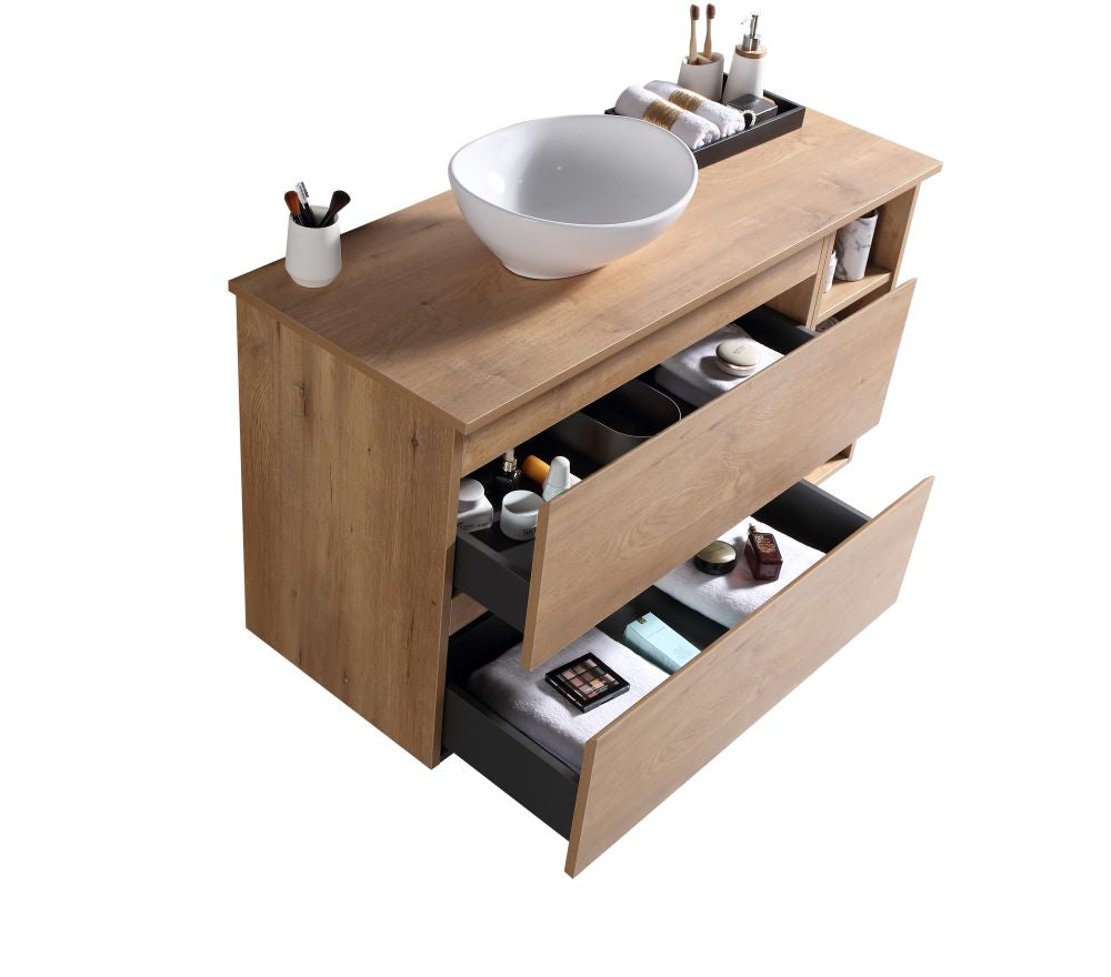MELA - CLARK 900 Snafell Wall Hung Vanity with 2 Drawers and Shelves