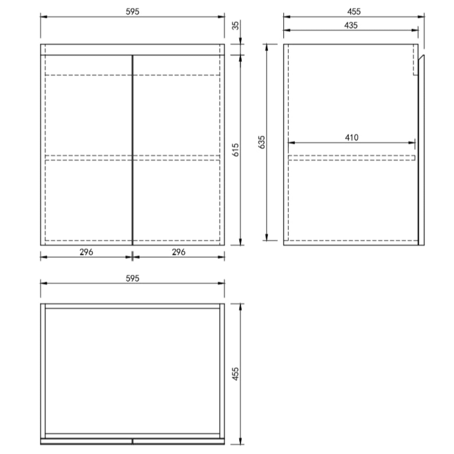MELA - CLARK 600 Gloss White Wall Hung Vanity with 2 Doors