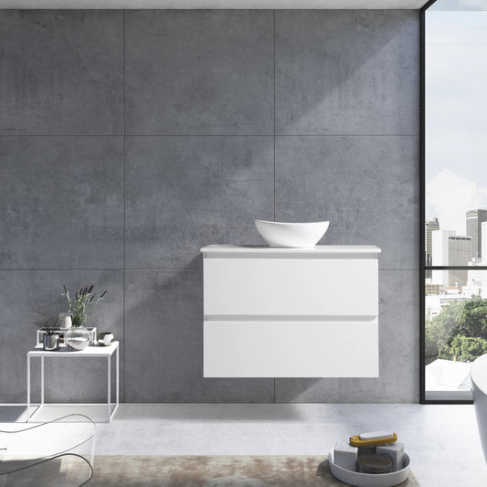 MELA - CLARK 750 Gloss White Wall Hung Vanity with 2 Drawers