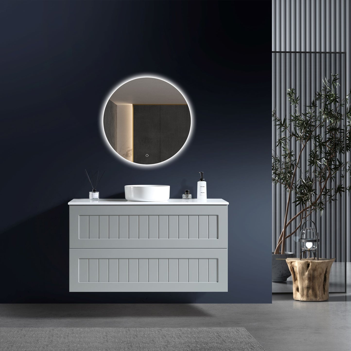 MELA - HAMPTON 1200 Matt Grey Wall Hung Vanity with Drawers