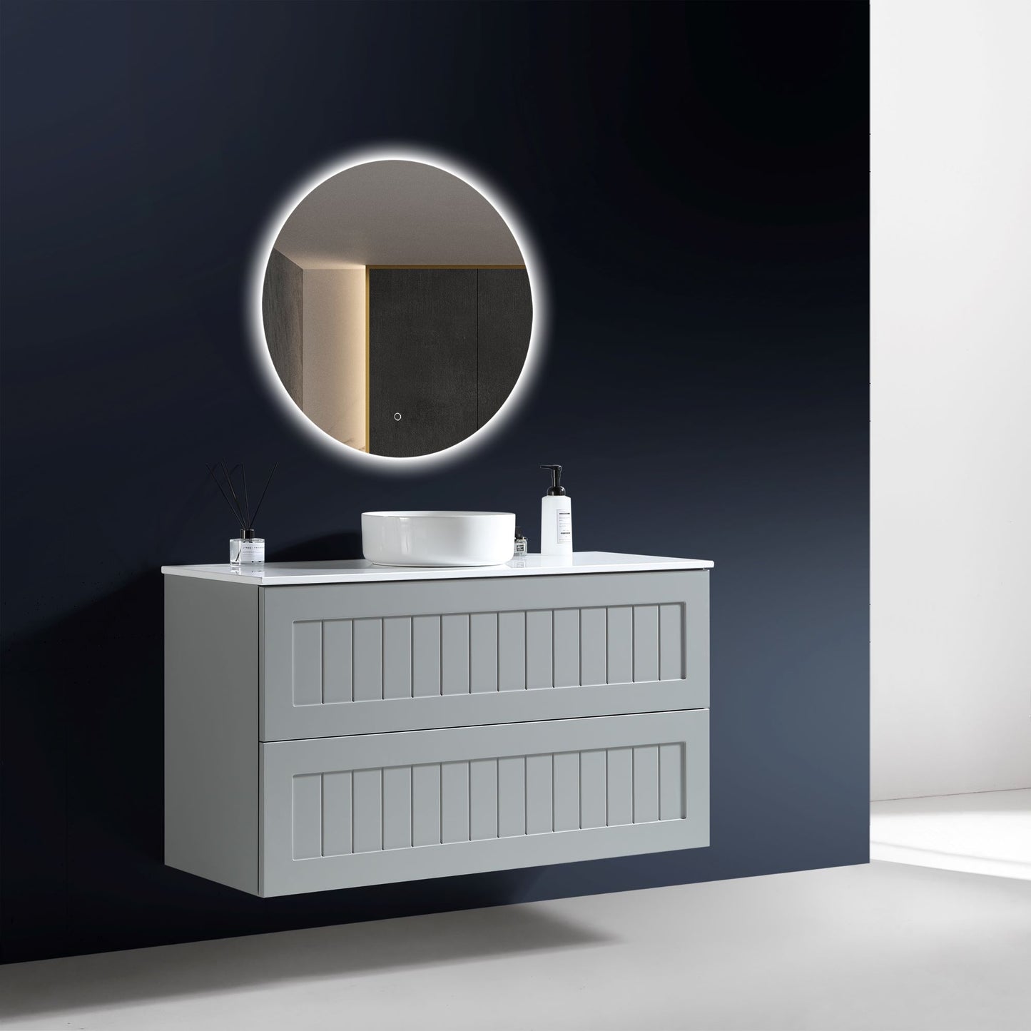 MELA - HAMPTON 1200 Matt Grey Wall Hung Vanity with Drawers
