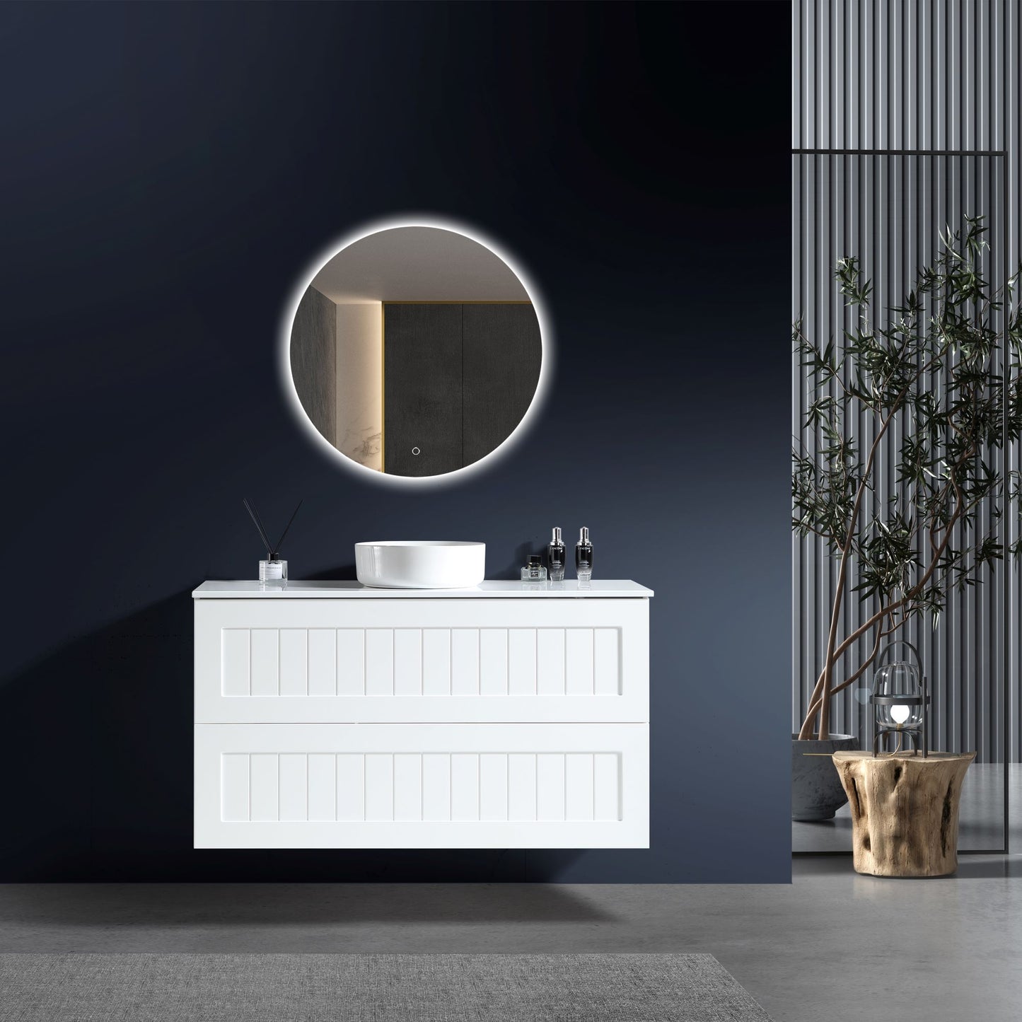 MELA - HAMPTON 1200 Matt White Wall Hung Vanity with Drawers