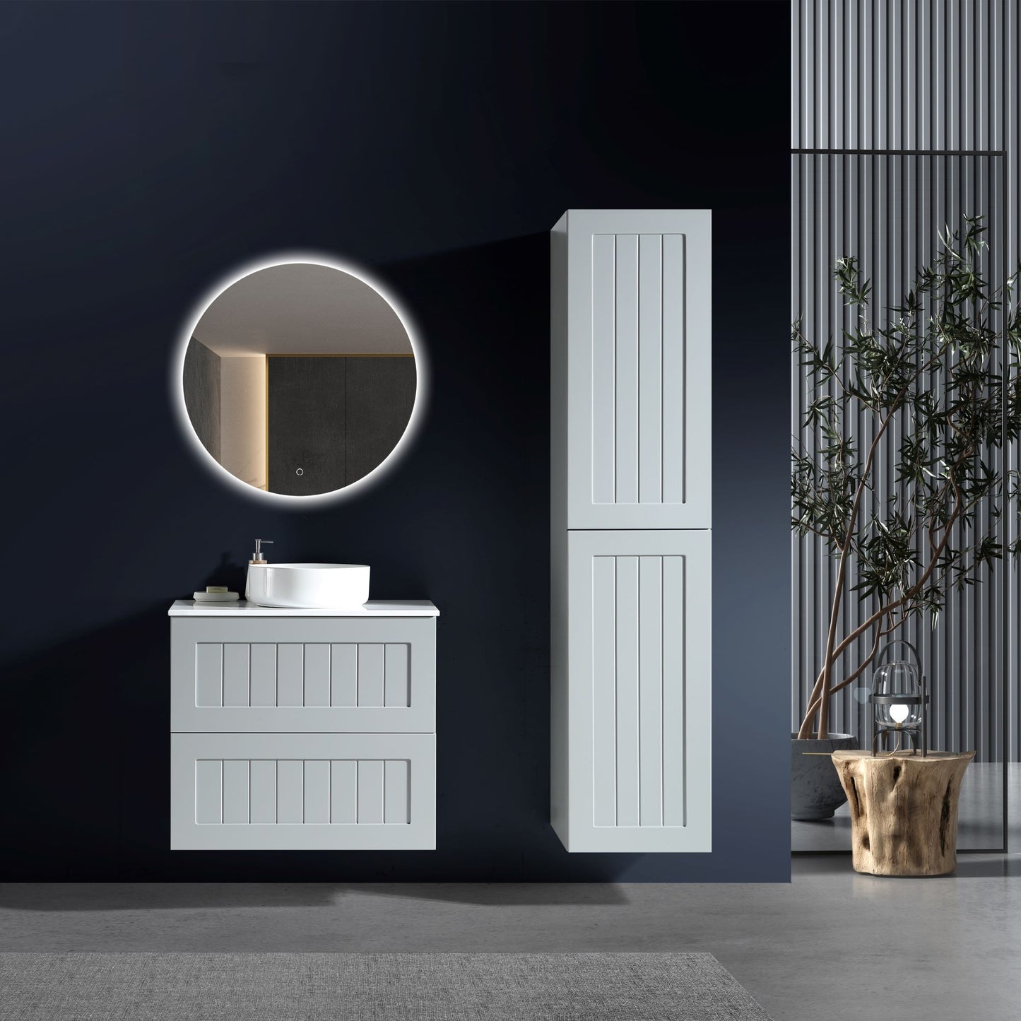 MELA - HAMPTON 900 Matt Grey Wall Hung Vanity with Drawers