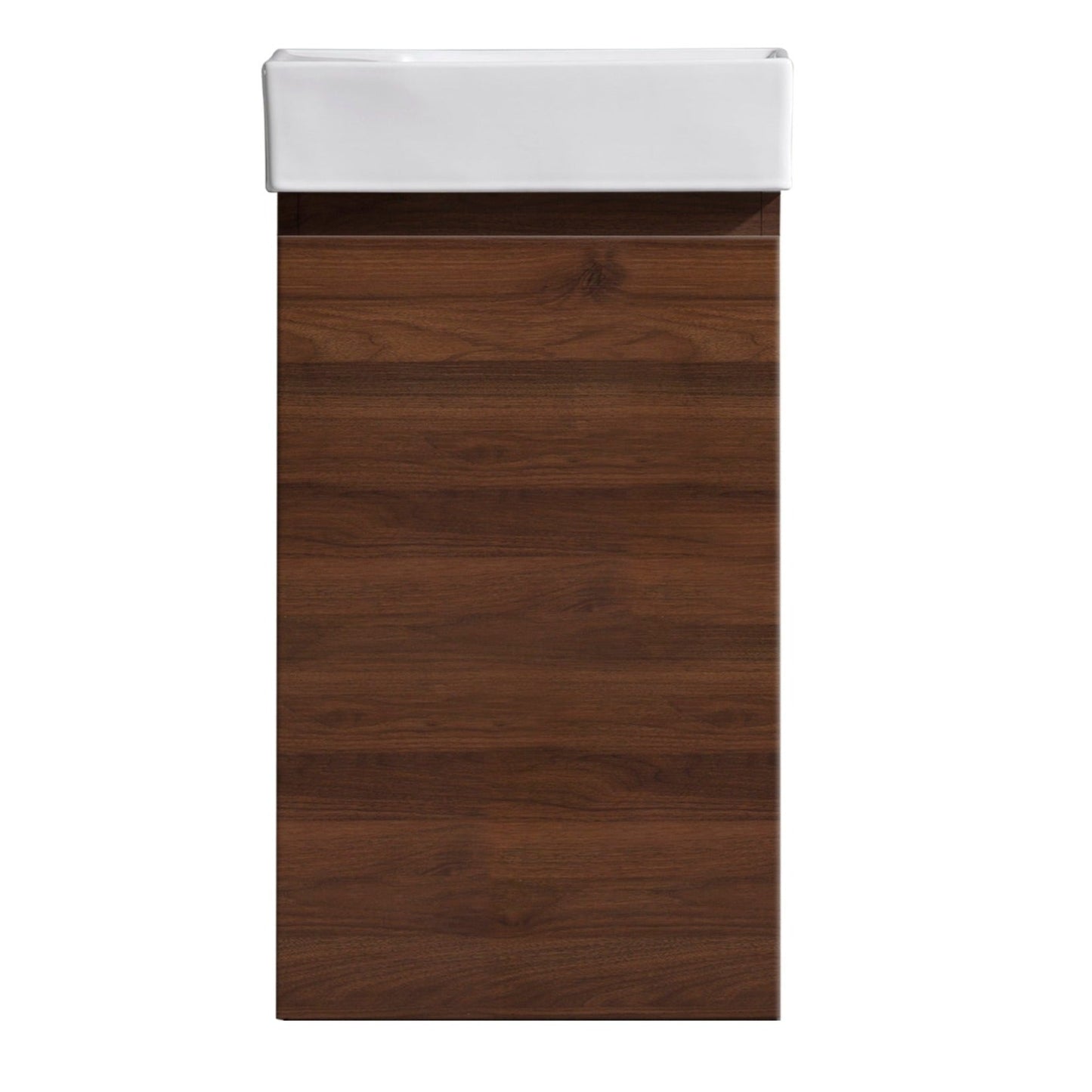 MELA - MOSES 400 Walnut Wall Hung Powder Room Vanity with Door