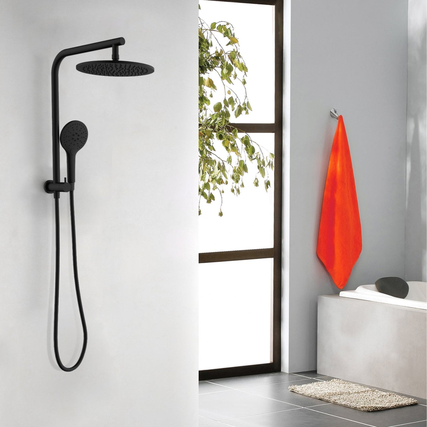 MELA - PALCO/RONDO Twin Combo Shower Set without Rail Black