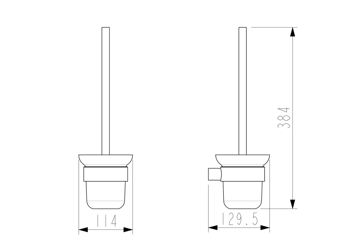 MELA - PALCO/RONDO Toilet Brush Holder Brushed Nickel