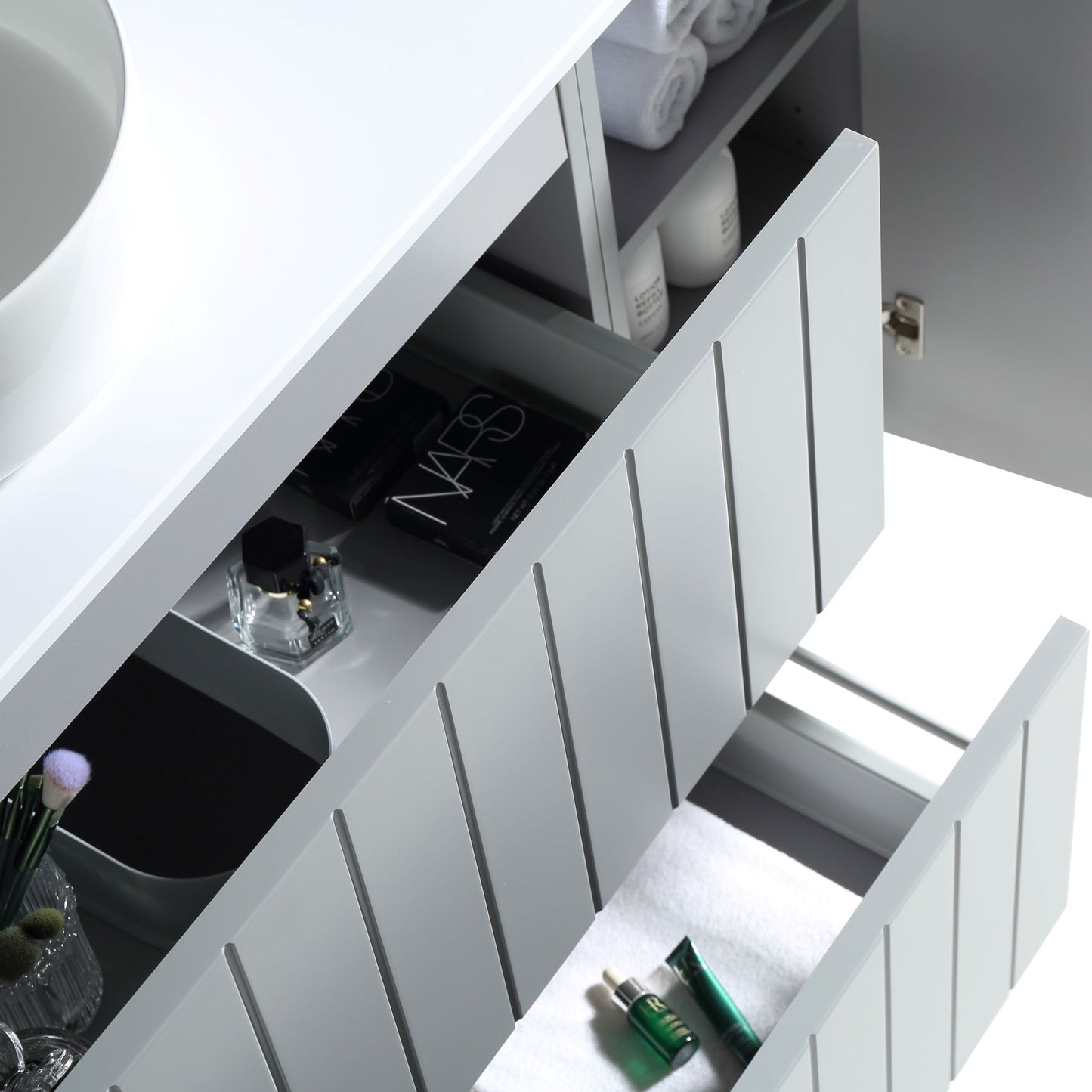 MELA - PASTEL 1200 Matt Grey Wall Hung Vanity with Door & Drawers