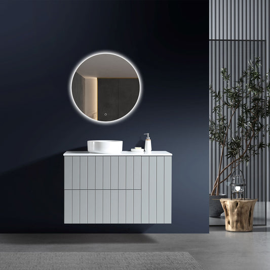 MELA - PASTEL 900 Matt Grey Wall Hung Vanity with Door & Drawers