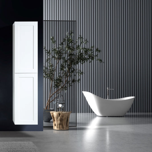 MELA - SHAKER 400 Matt White Wall Hung Tallboy
