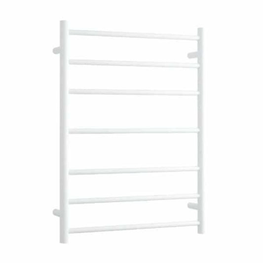 THERMORAIL -BS44MW Satin White Round Ladder Heated Towel Rail
