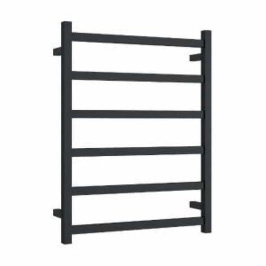 THERMORAIL - BS48MB Matt Black Square Ladder Heated Towel Rail