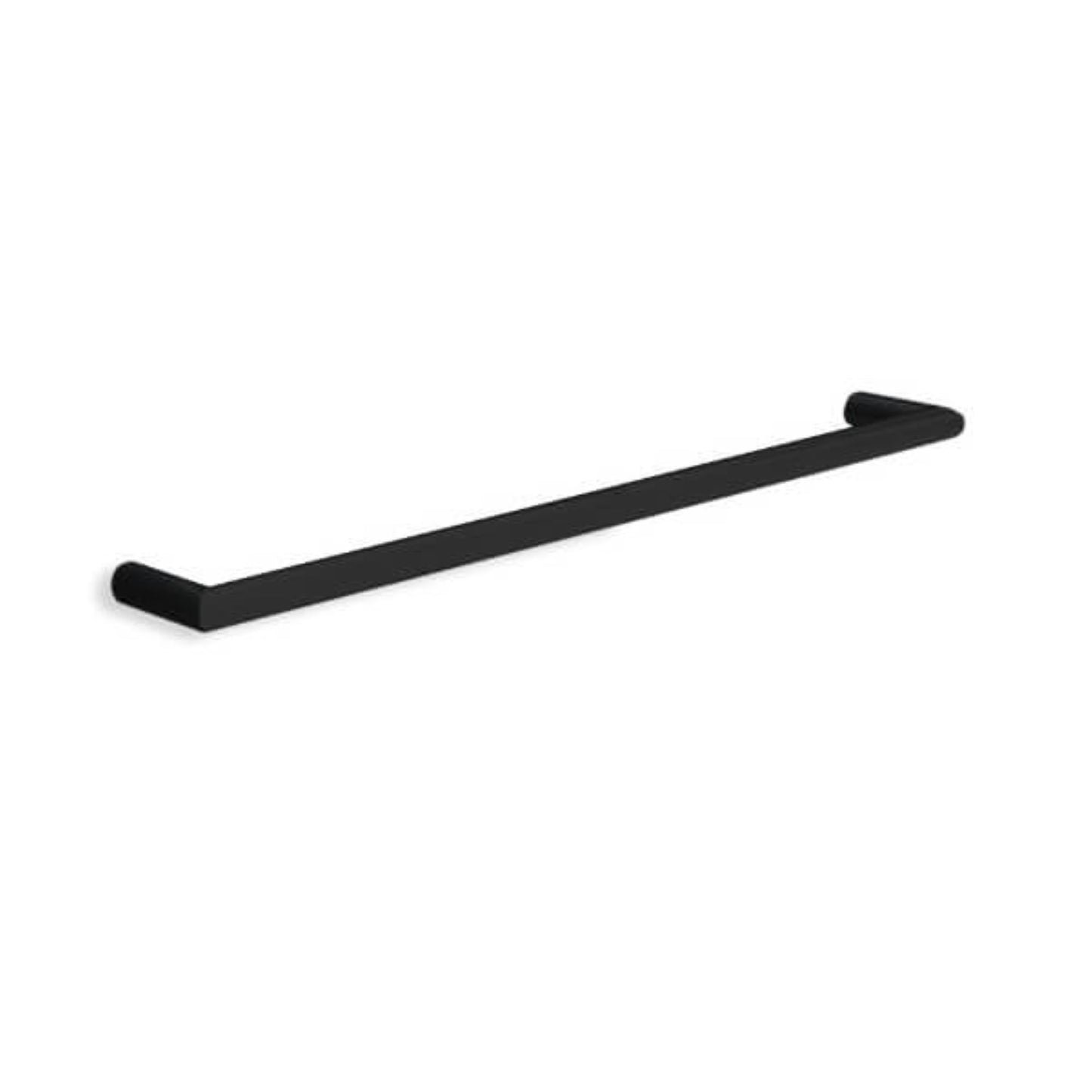THERMORAIL - DSR8B Round Matt Black Single Bar Heated Towel Rail