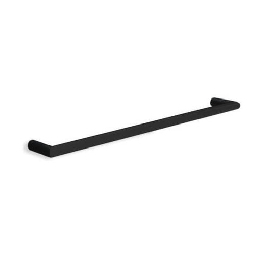 THERMORAIL - DSR8B Round Matt Black Single Bar Heated Towel Rail