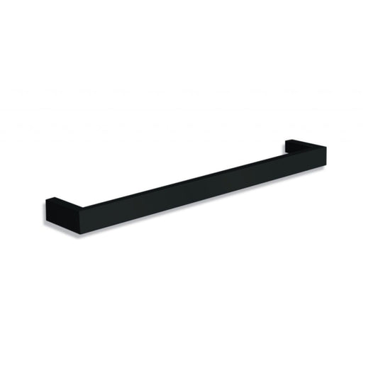 THERMORAIL - DSS6B Matt Black Square Single Bar Heated Towel Rail
