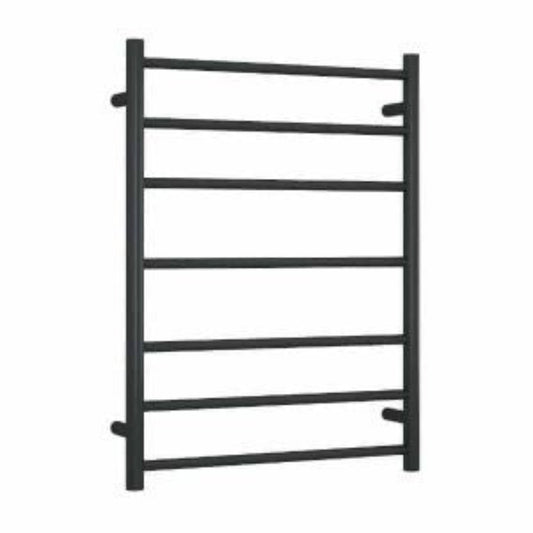 THERMORAIL - SR44MB Matt Black Round Ladder Heated Towel Rail
