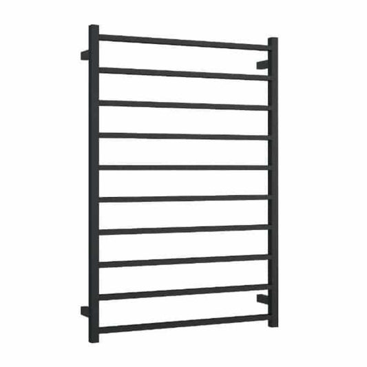 THERMORAIL - SS88MB Matt Black Square Ladder Heated Towel Rail