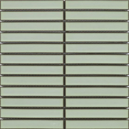 Finger Mosaic Green GlossTiles – available at Bathroom City Perth