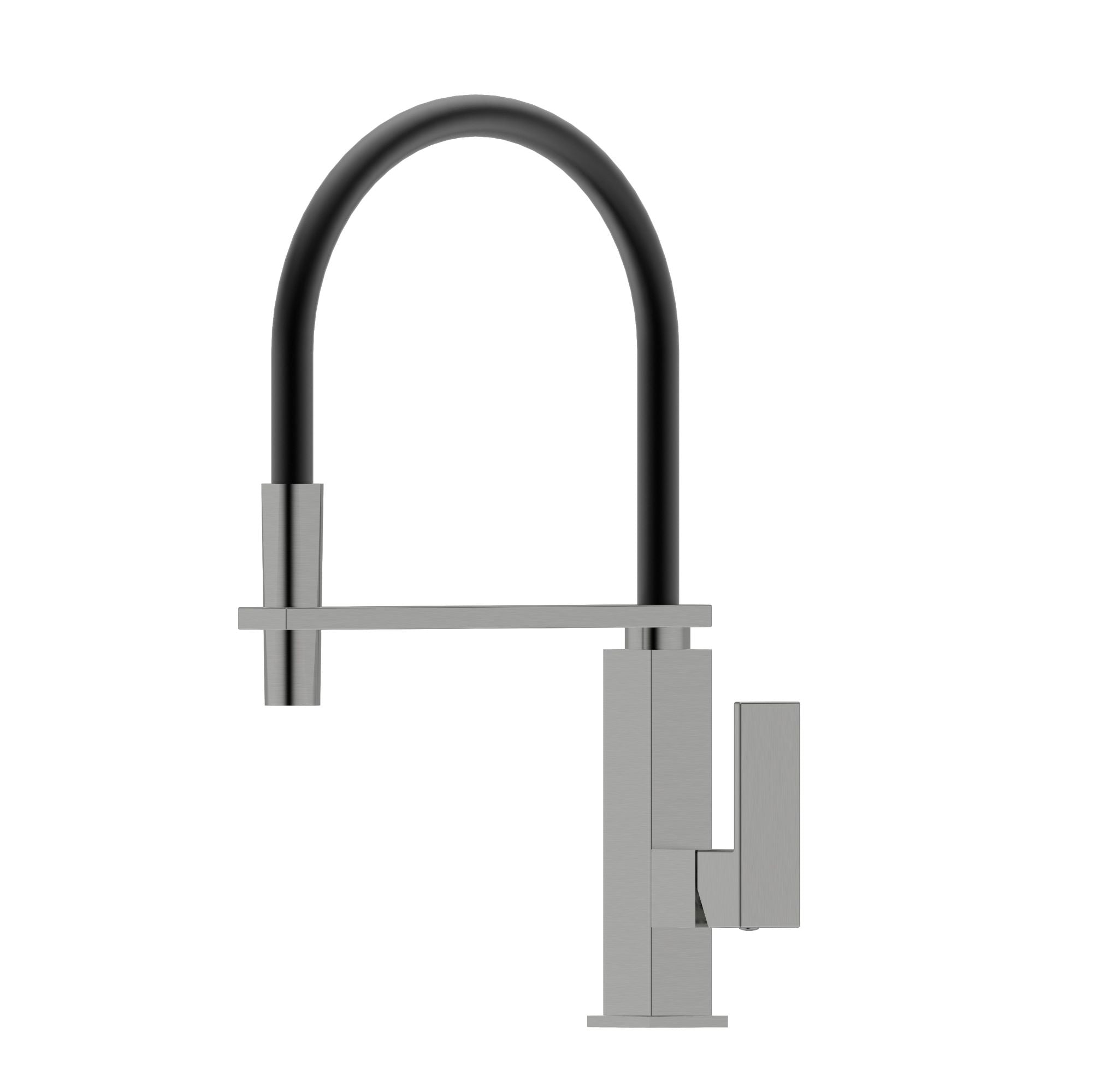 MELA - CASSA Pull Out Sink Mixer Brushed Nickel with Black HoseTapware – available at Bathroom City Perth