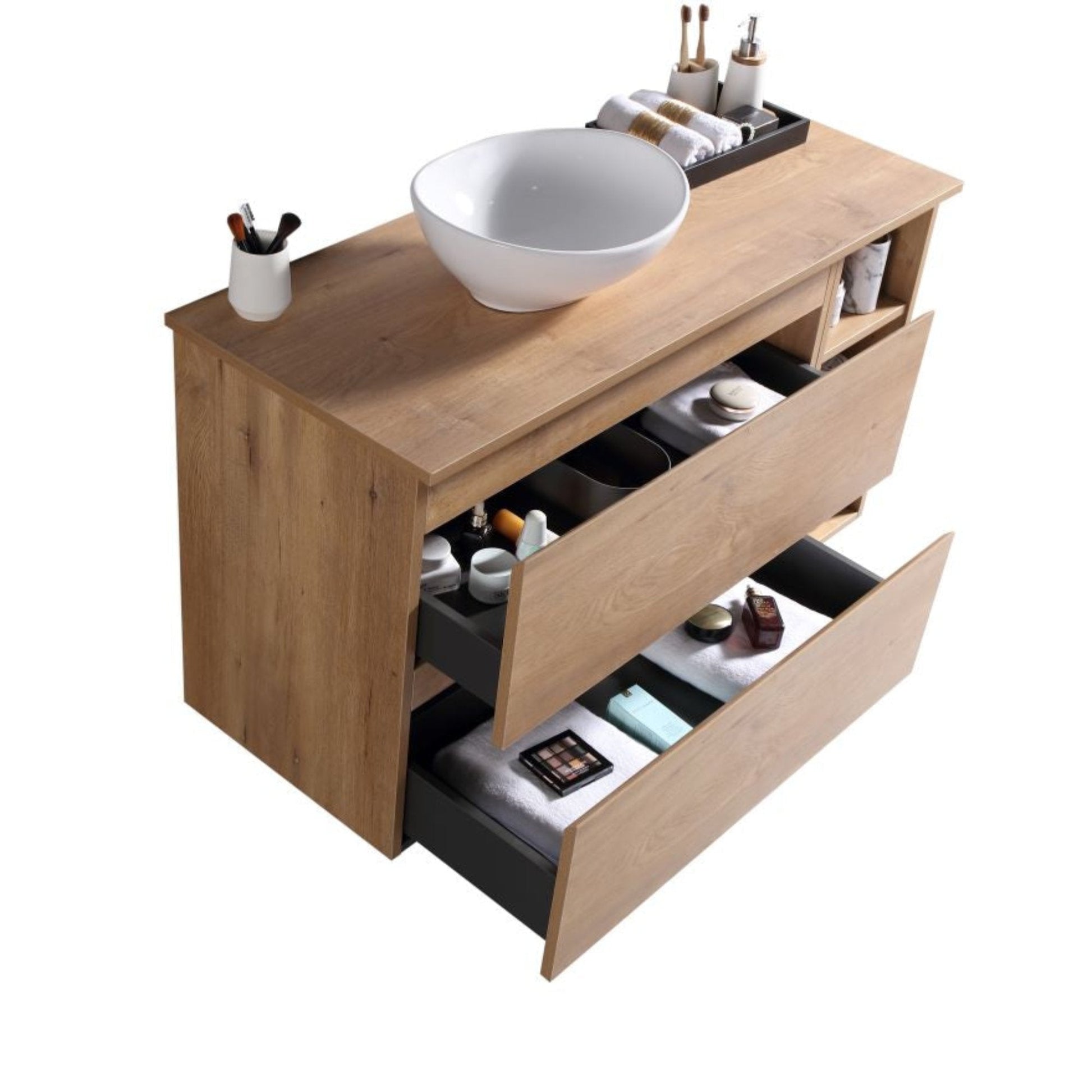 MELA - CLARK 1050 Snafell Wall Hung Vanity with 2 Drawers and Open ShelvesVanities – available at Bathroom City Perth